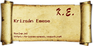 Krizsán Emese névjegykártya